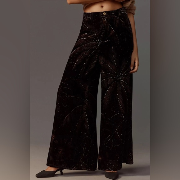 Anthropologie FARM Rio Printed Velvet Pants - Picture 4 of 9